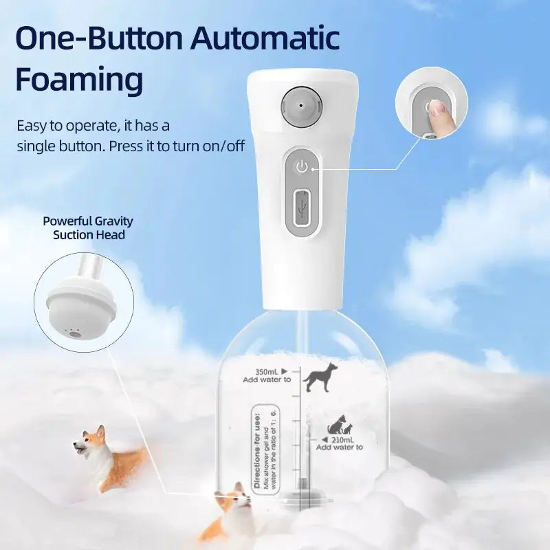 Electric Pet Bathing Foam Dispenser